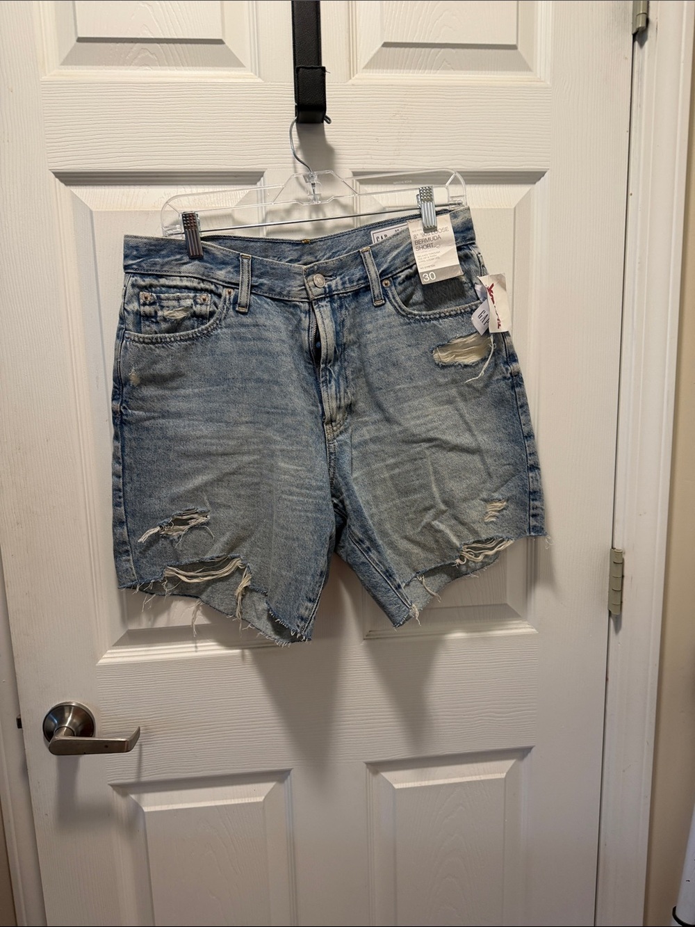 GAP Light Blue Distressed Jean Shorts